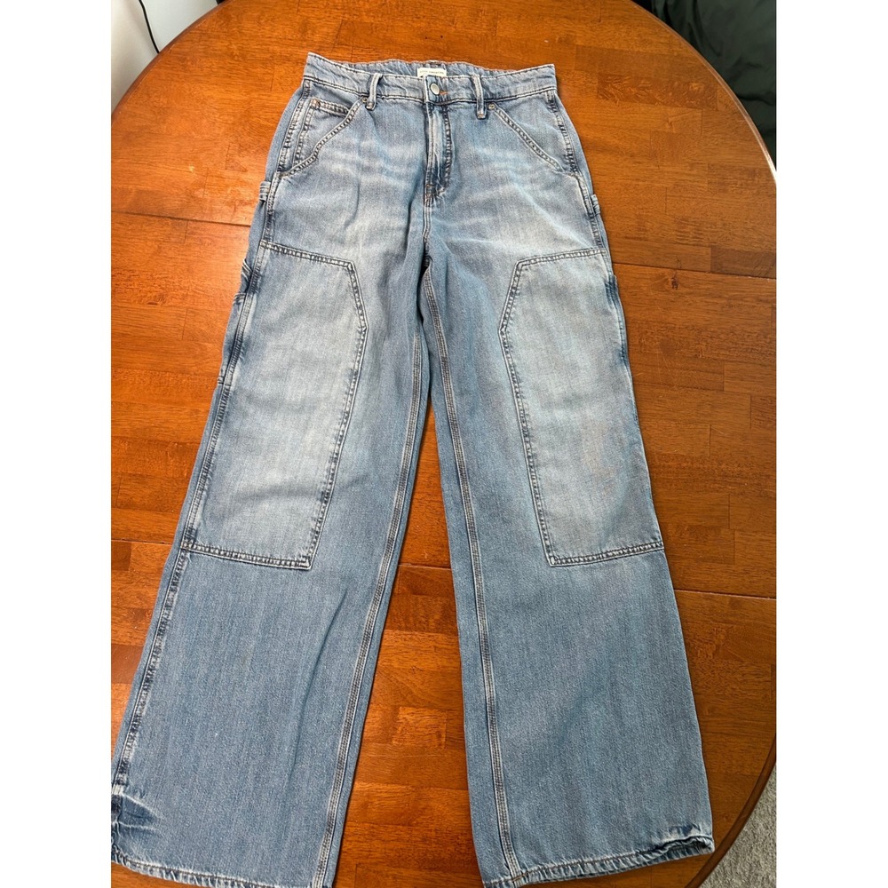 Good American Good Ease Jeans Womens 4/27 Blue Relaxed Wide Leg Carpenter